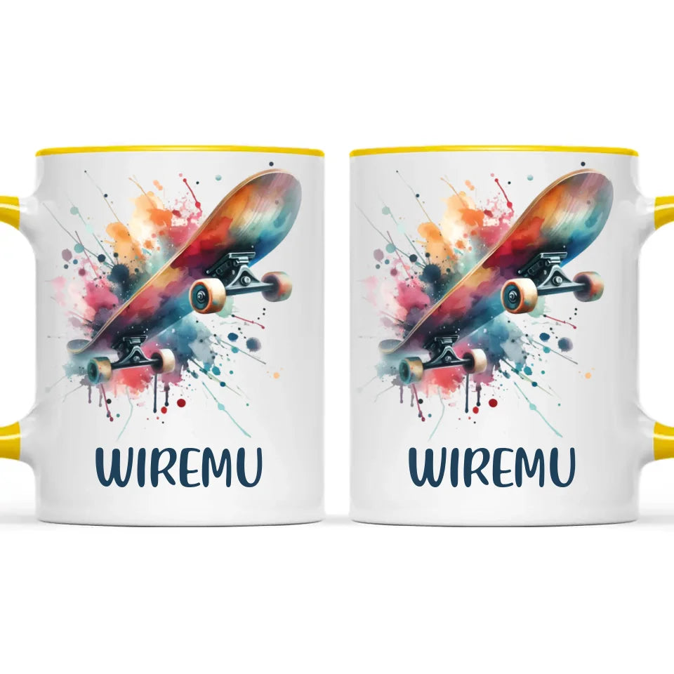 Personalised Kids Skateboarding Mug β Custom Name Gift for Young Skaters