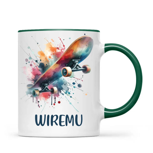 Personalised Kids Skateboarding Mug β Custom Name Gift for Young Skaters