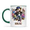 Personalised Kids Skateboarding Mug β Custom Urban Teddy Bear Design