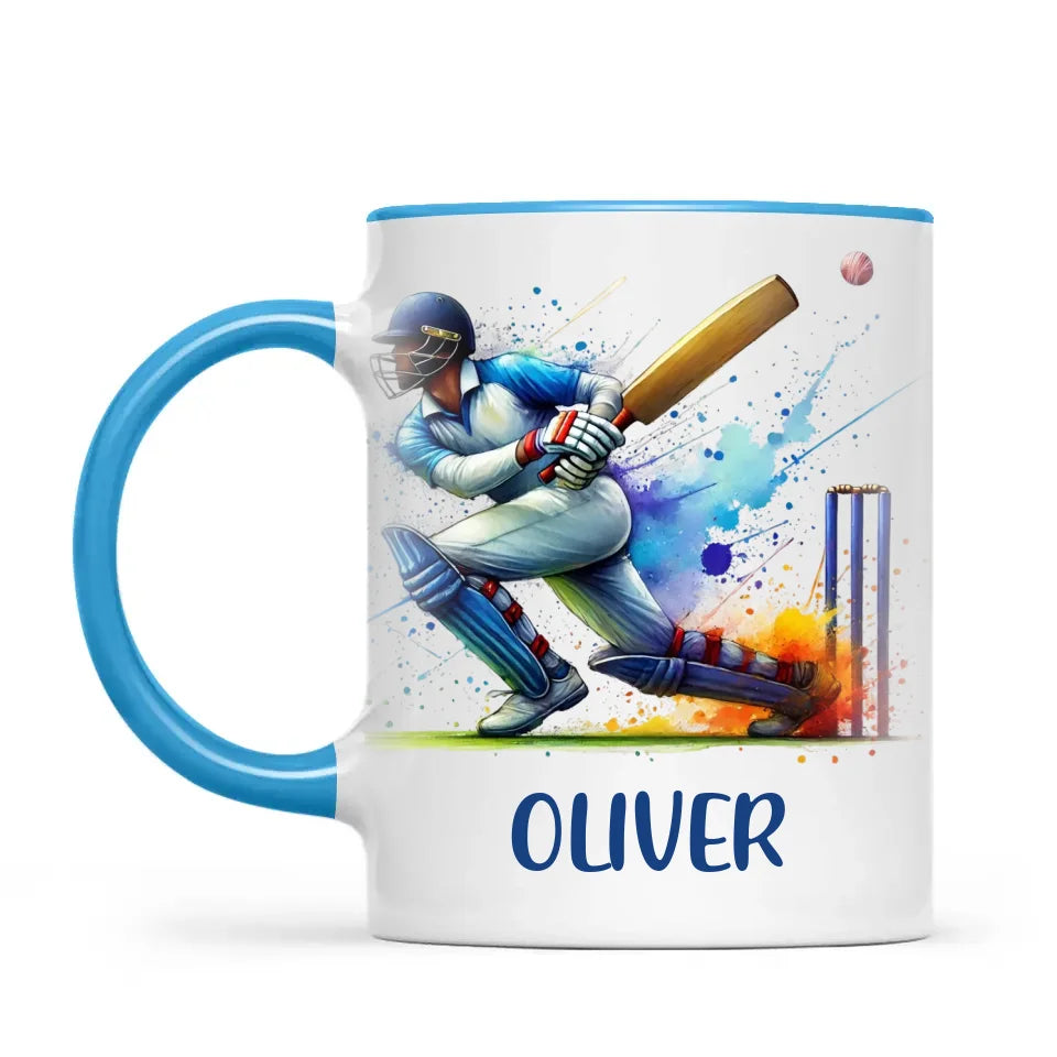Custom Kids Cricket Mug β Personalised Name Gift for Young Cricket Fans