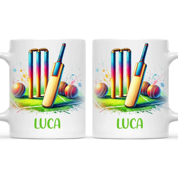 Personalised Kids Cricket Mug with Name β Custom Cricket Gift for Young Players