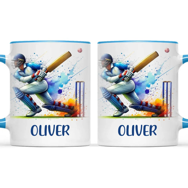 Custom Kids Cricket Mug β Personalised Name Gift for Young Cricket Fans