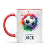Kids Personalised Soccer Mug β Custom Name Football Gift for Young Players
