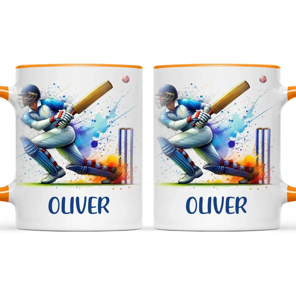 Custom Kids Cricket Mug β Personalised Name Gift for Young Cricket Fans