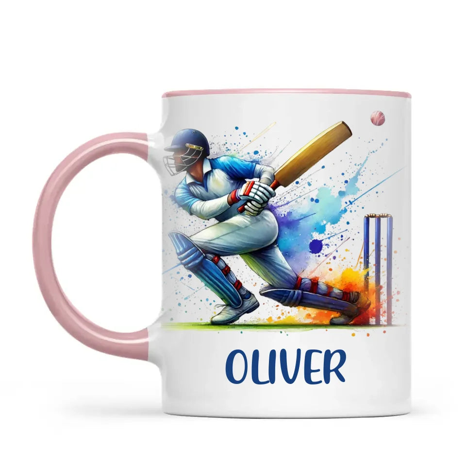 Custom Kids Cricket Mug β Personalised Name Gift for Young Cricket Fans