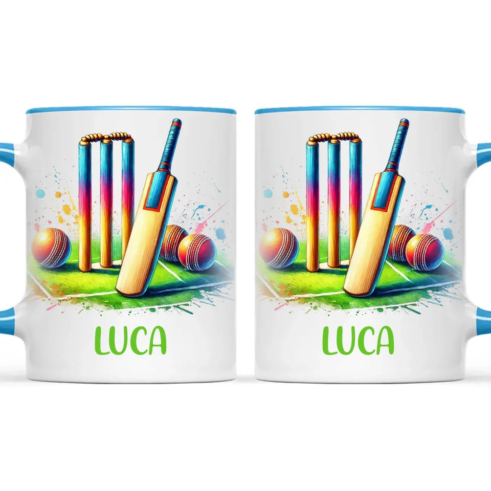 Personalised Kids Cricket Mug with Name β Custom Cricket Gift for Young Players