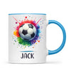 Kids Personalised Soccer Mug β Custom Name Football Gift for Young Players