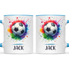 Kids Personalised Soccer Mug β Custom Name Football Gift for Young Players