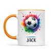 Kids Personalised Soccer Mug β Custom Name Football Gift for Young Players