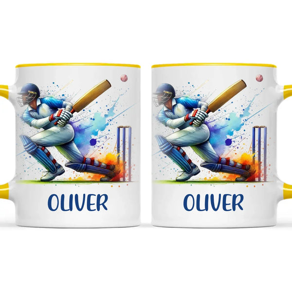 Custom Kids Cricket Mug β Personalised Name Gift for Young Cricket Fans