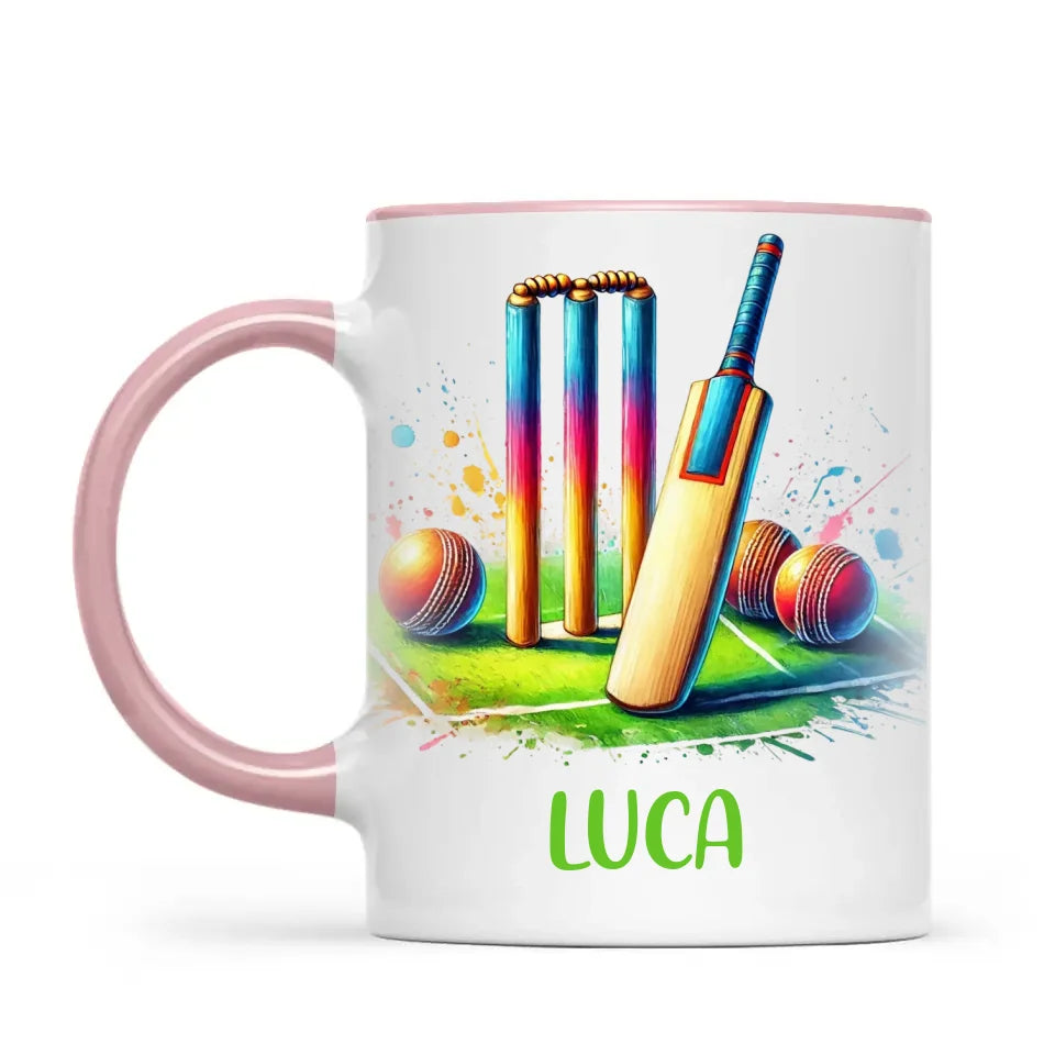 Personalised Kids Cricket Mug with Name β Custom Cricket Gift for Young Players
