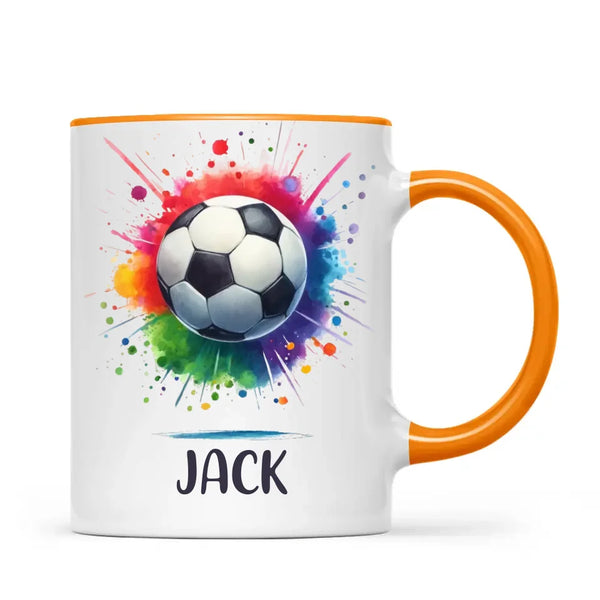 Kids Personalised Soccer Mug β Custom Name Football Gift for Young Players