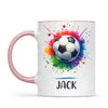 Kids Personalised Soccer Mug β Custom Name Football Gift for Young Players