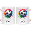Kids Personalised Soccer Mug β Custom Name Football Gift for Young Players