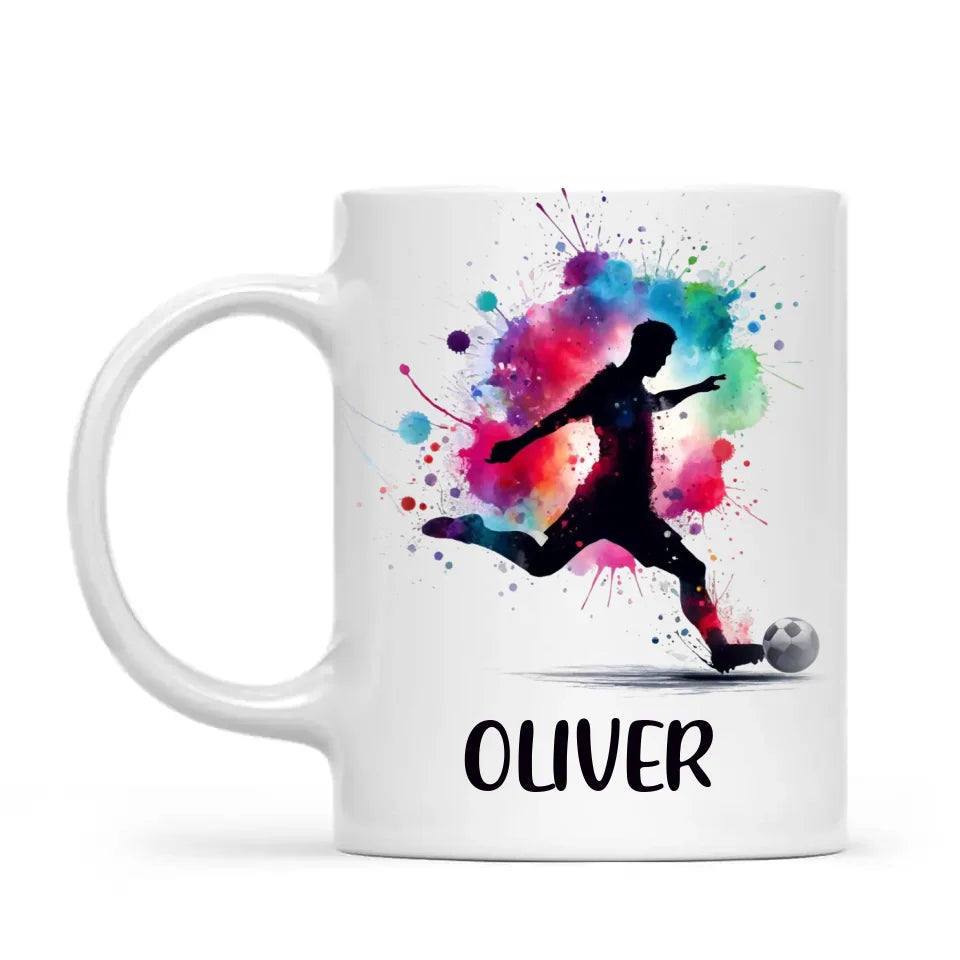 Personalised Kids Soccer Mug with Name β Custom Football Gift for Young Players