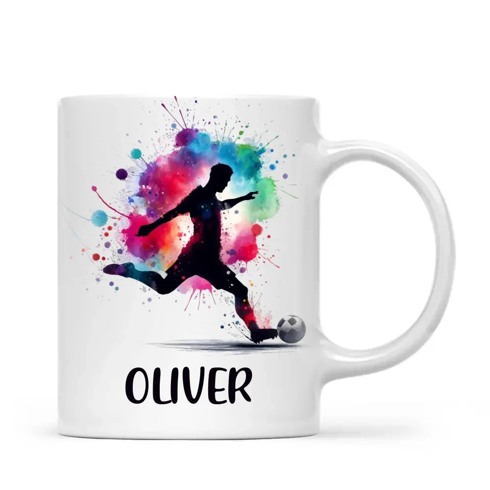 Personalised Kids Soccer Mug with Name β Custom Football Gift for Young Players