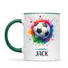 Kids Personalised Soccer Mug β Custom Name Football Gift for Young Players
