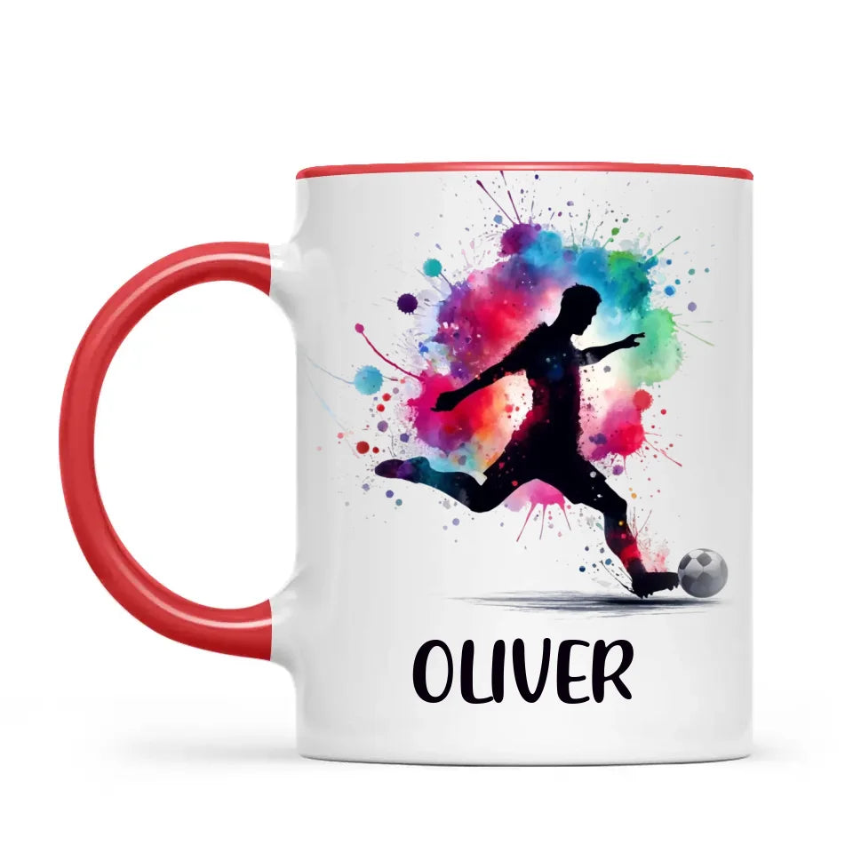 Personalised Kids Soccer Mug with Name β Custom Football Gift for Young Players