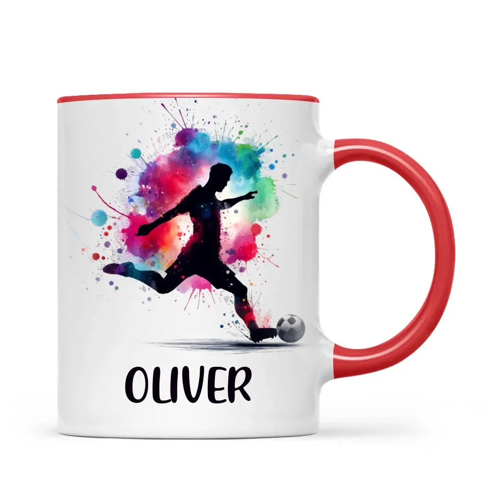 Personalised Kids Soccer Mug with Name β Custom Football Gift for Young Players
