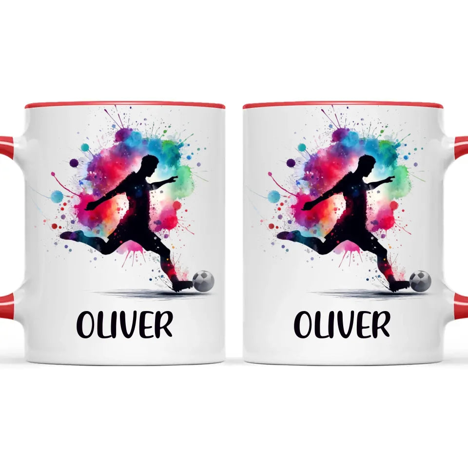Personalised Kids Soccer Mug with Name β Custom Football Gift for Young Players
