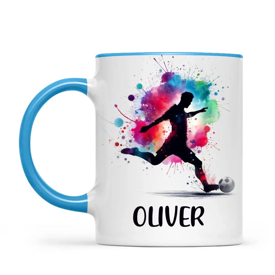 Personalised Kids Soccer Mug with Name β Custom Football Gift for Young Players