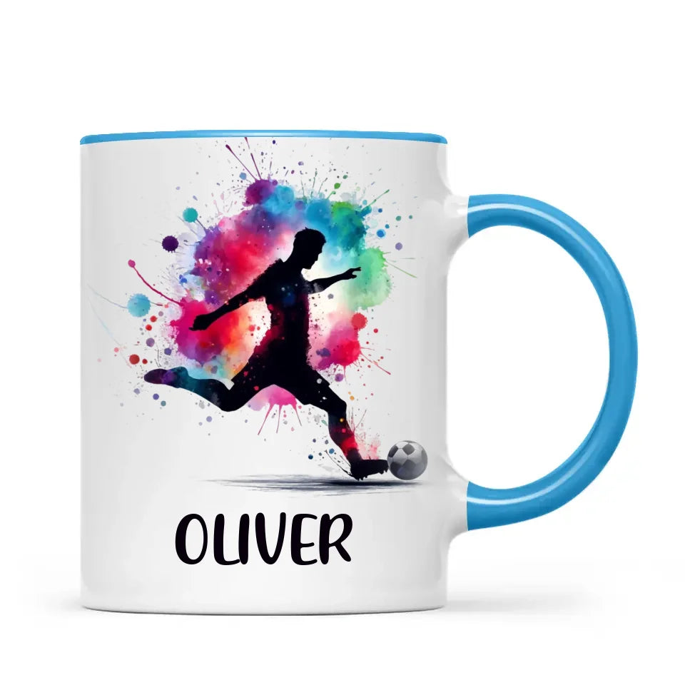Personalised Kids Soccer Mug with Name β Custom Football Gift for Young Players