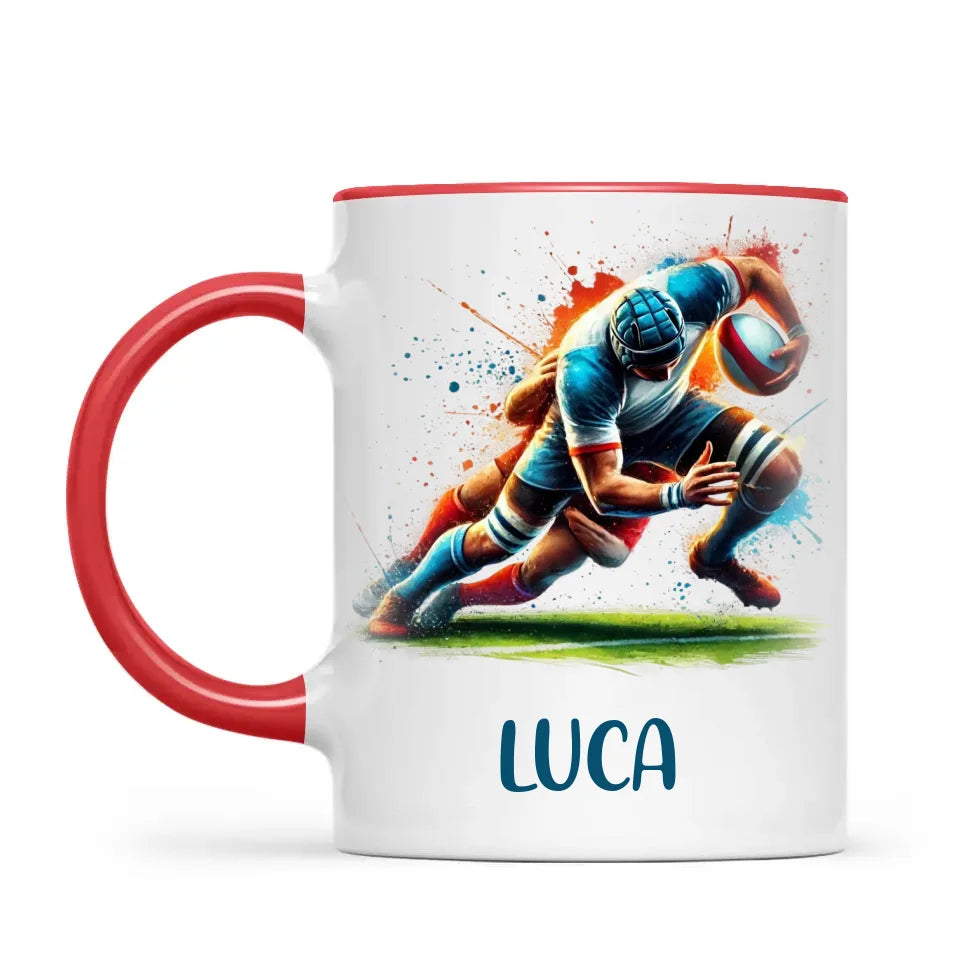 Personalised Kids Rugby Mug with Name β Custom Rugby Gift for Young Players