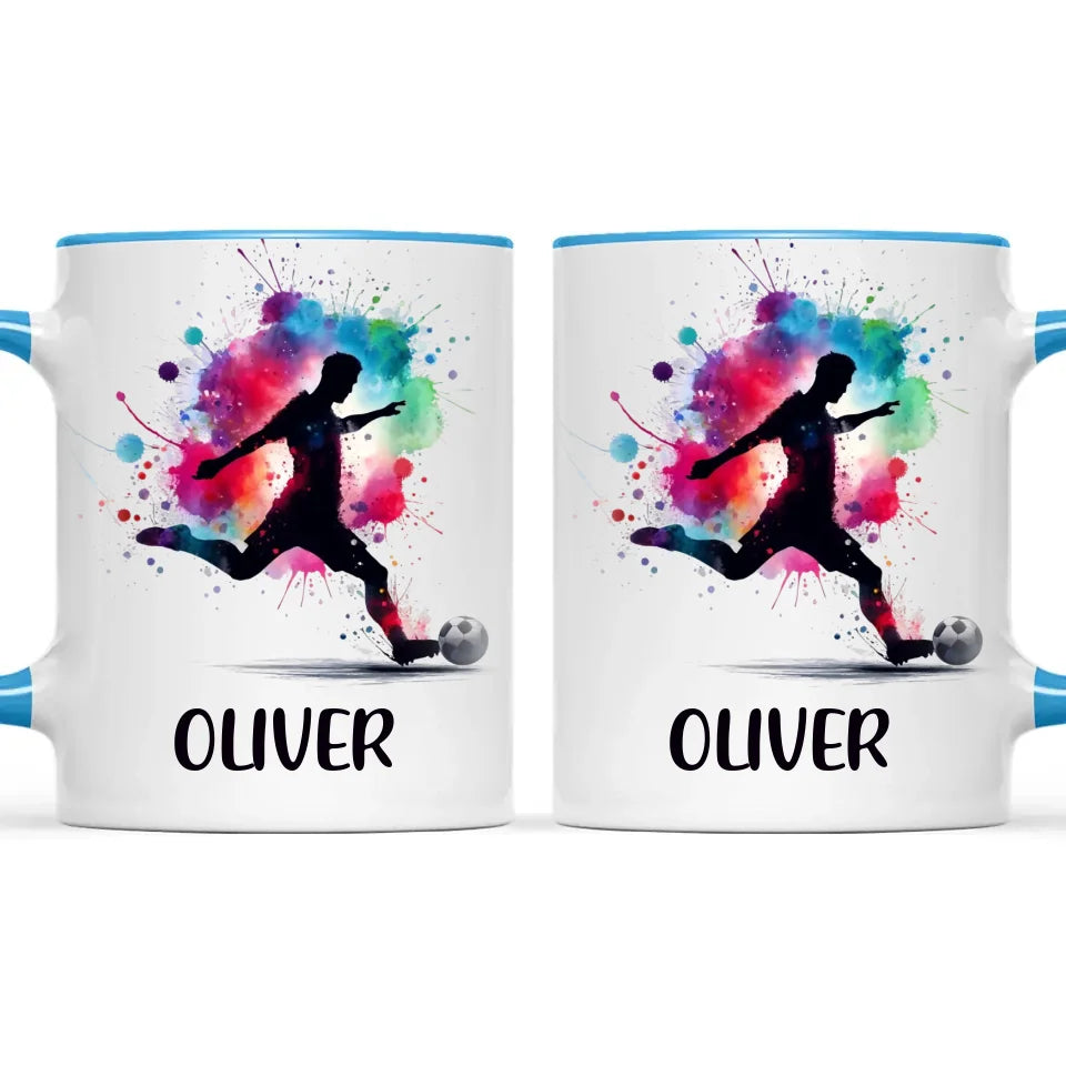 Personalised Kids Soccer Mug with Name β Custom Football Gift for Young Players