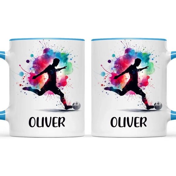 Personalised Kids Soccer Mug with Name β Custom Football Gift for Young Players