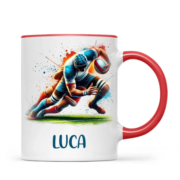 Personalised Kids Rugby Mug with Name β Custom Rugby Gift for Young Players