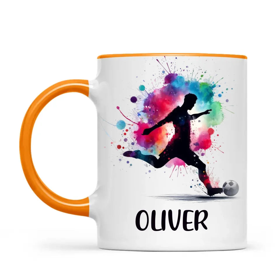 Personalised Kids Soccer Mug with Name β Custom Football Gift for Young Players