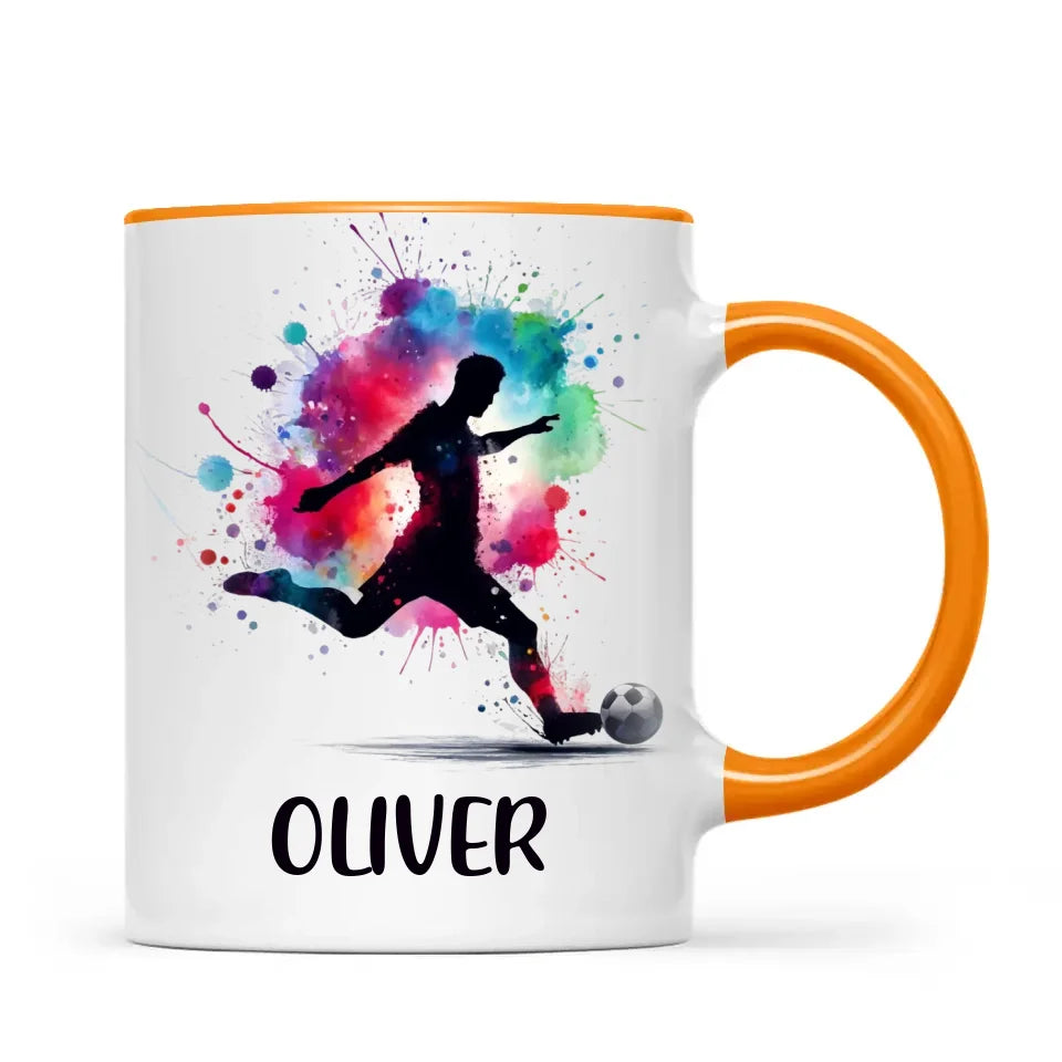 Personalised Kids Soccer Mug with Name β Custom Football Gift for Young Players