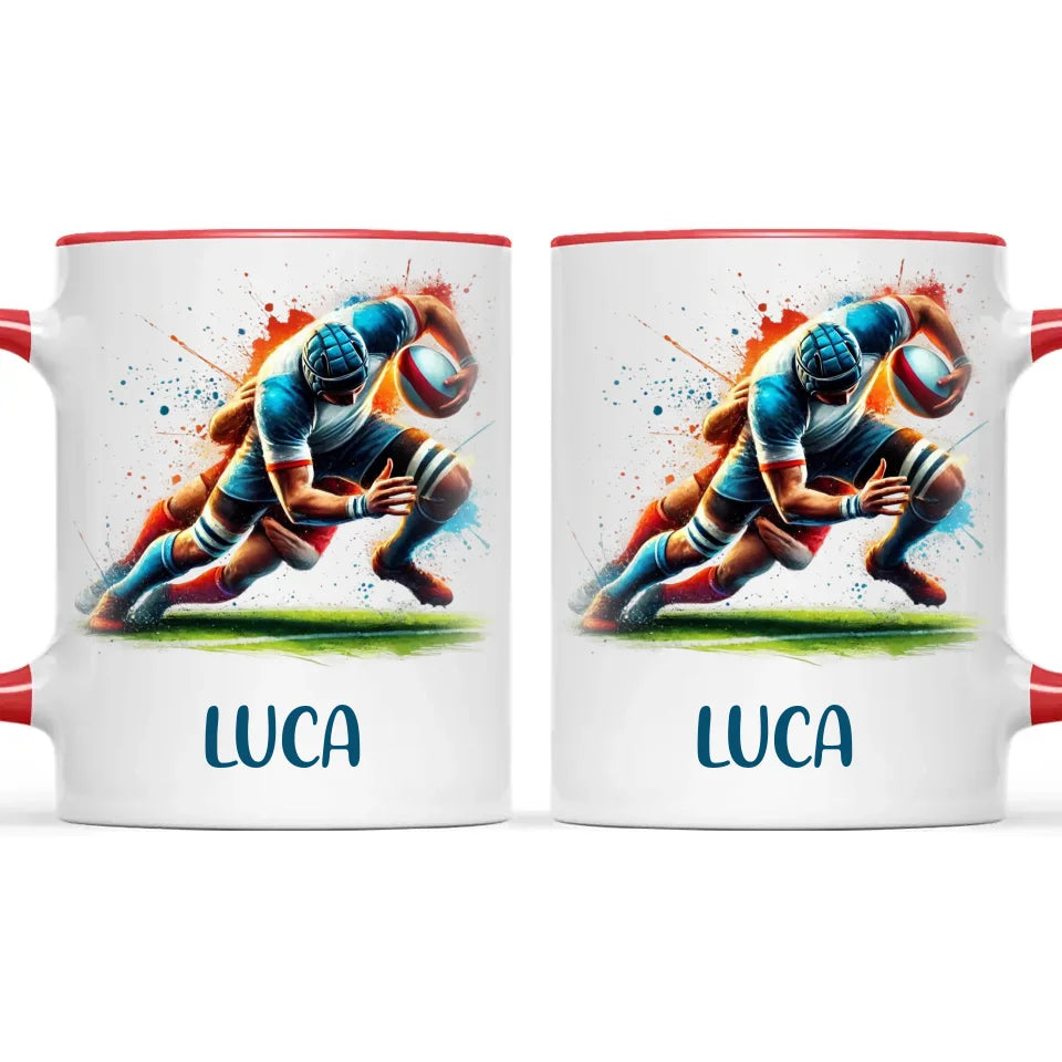 Personalised Kids Rugby Mug with Name β Custom Rugby Gift for Young Players