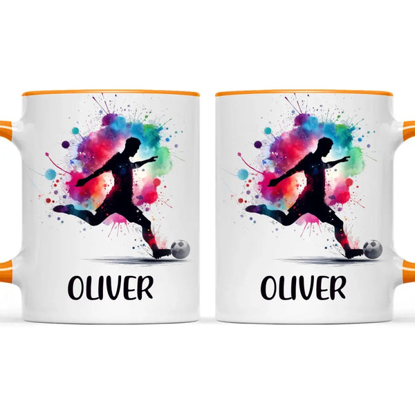 Personalised Kids Soccer Mug with Name β Custom Football Gift for Young Players