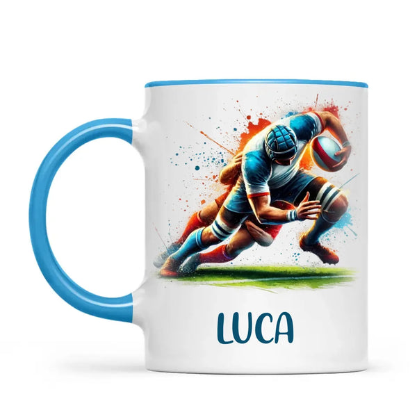Personalised Kids Rugby Mug with Name β Custom Rugby Gift for Young Players