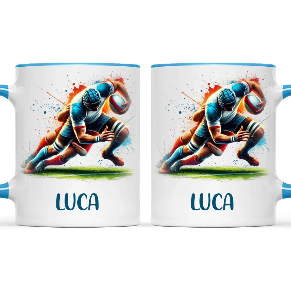 Personalised Kids Rugby Mug with Name β Custom Rugby Gift for Young Players