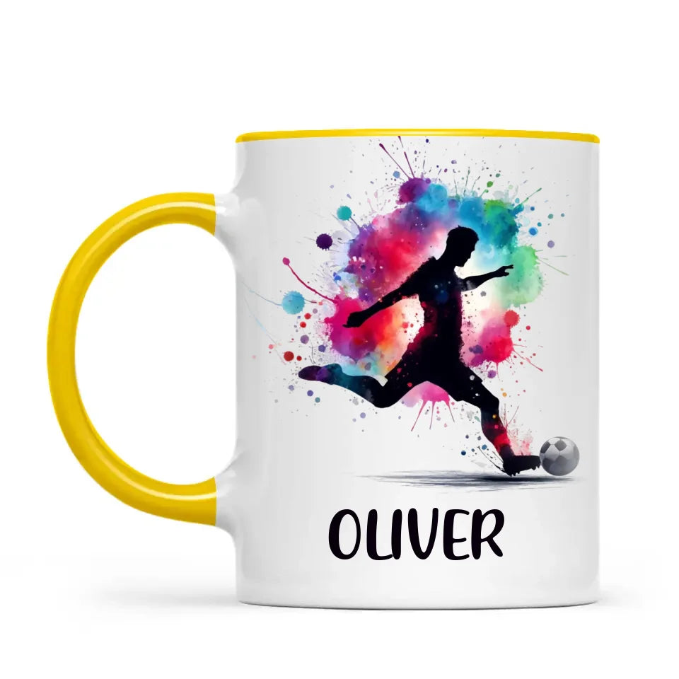 Personalised Kids Soccer Mug with Name β Custom Football Gift for Young Players