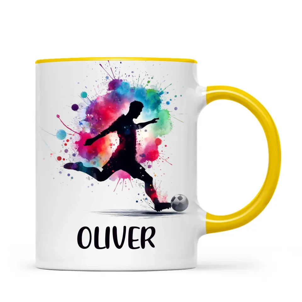 Personalised Kids Soccer Mug with Name β Custom Football Gift for Young Players