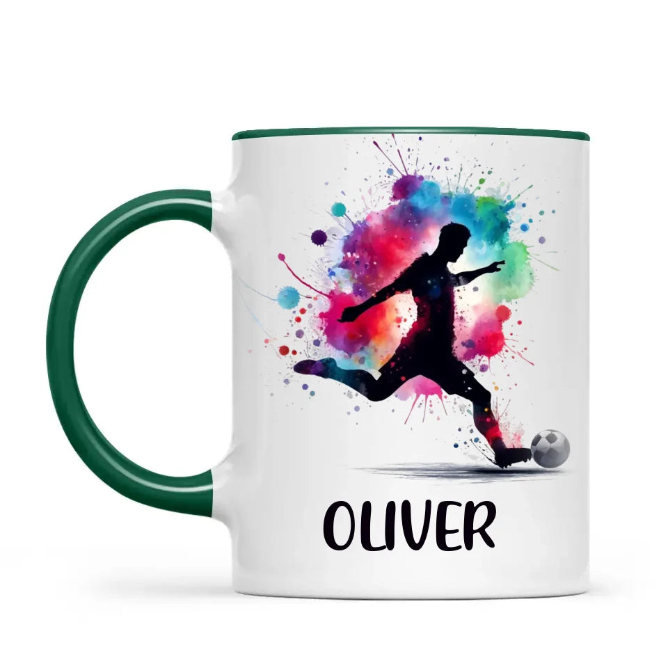 Personalised Kids Soccer Mug with Name β Custom Football Gift for Young Players