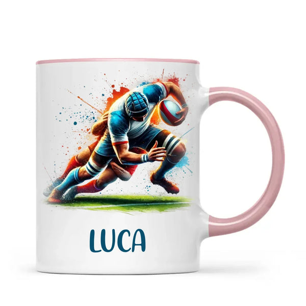 Personalised Kids Rugby Mug with Name β Custom Rugby Gift for Young Players