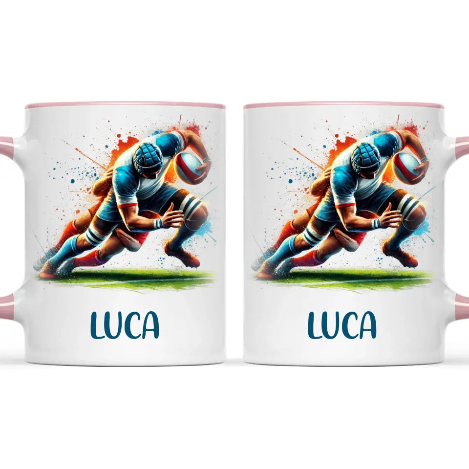 Personalised Kids Rugby Mug with Name β Custom Rugby Gift for Young Players