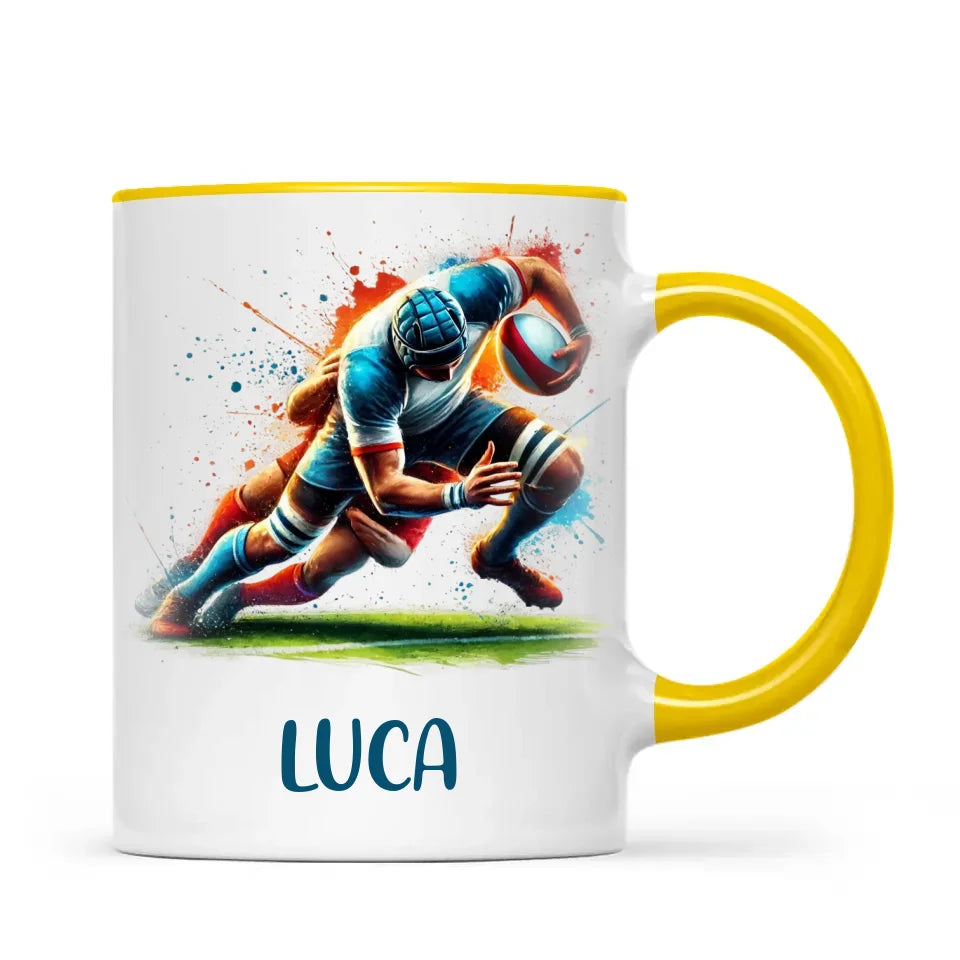 Personalised Kids Rugby Mug with Name β Custom Rugby Gift for Young Players