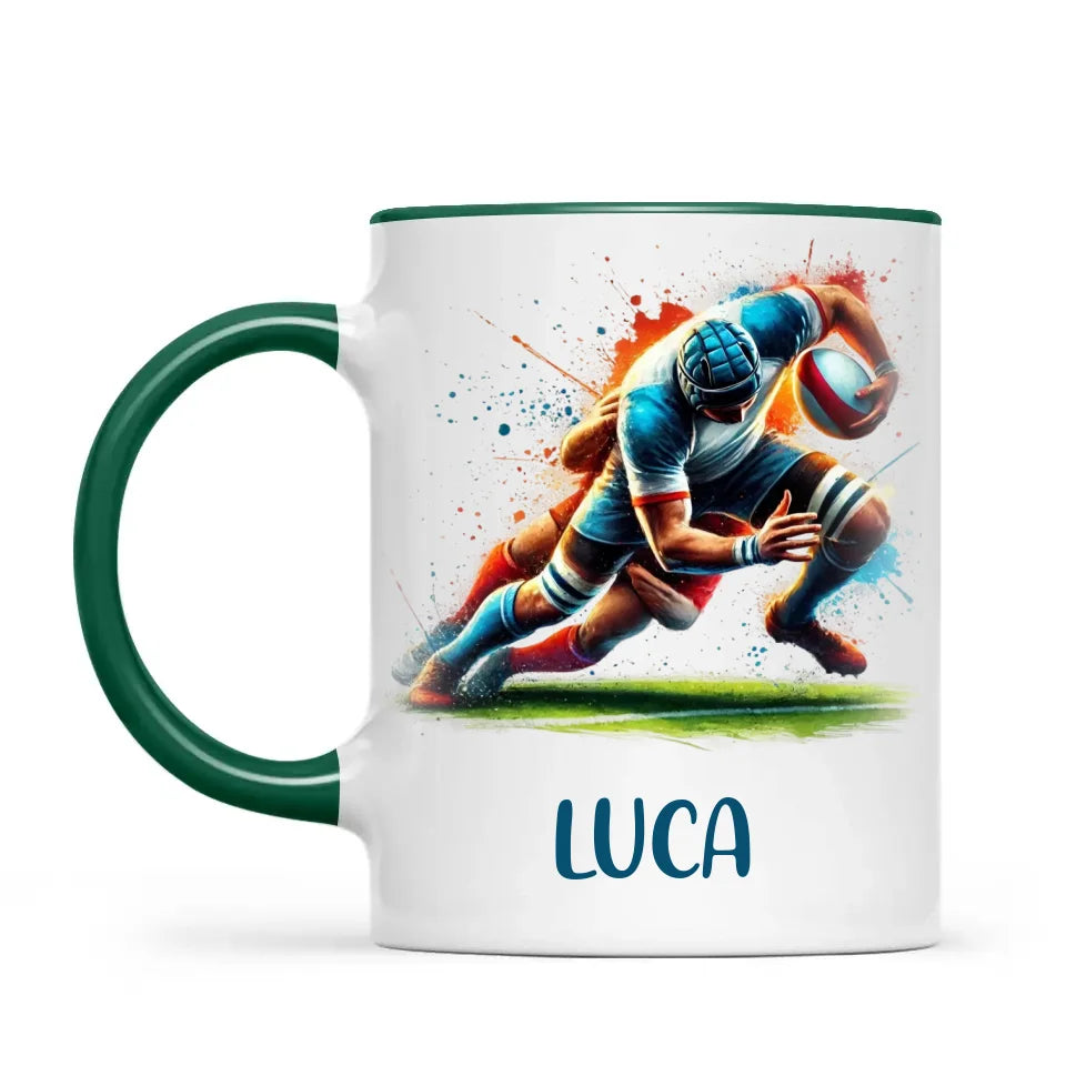 Personalised Kids Rugby Mug with Name β Custom Rugby Gift for Young Players