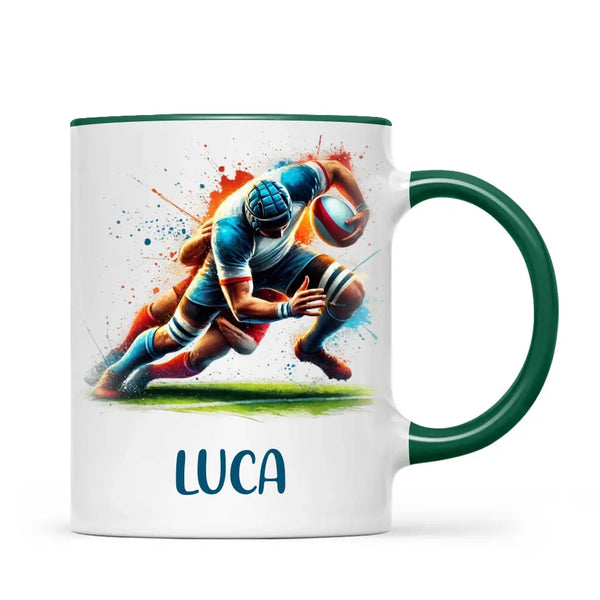 Personalised Kids Rugby Mug with Name β Custom Rugby Gift for Young Players