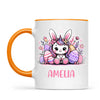 Personalised Easter Bunnycorn Mug – Custom Name Cup for Girls – Cute Unicorn Bunny with Flowers & Eggs – Ceramic or Enamel – NZ Made Gift