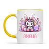 Personalised Easter Bunnycorn Mug – Custom Name Cup for Girls – Cute Unicorn Bunny with Flowers & Eggs – Ceramic or Enamel – NZ Made Gift