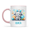 Personalised Easter Mug – Cute Boy Lamb with Bunny Ears & Eggs – Custom Name Kids Cup – Ceramic or Enamel – NZ Made Gift