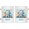 Personalised Easter Mug – Cute Boy Lamb with Bunny Ears & Eggs – Custom Name Kids Cup – Ceramic or Enamel – NZ Made Gift