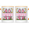 Personalised Easter Bunny Mug – Custom Name Kids Cup with Cute Pink Bunny Design, Carrots & Eggs – Enamel or Ceramic – NZ Made