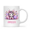 Personalised Easter Bunnycorn Mug – Custom Name Cup for Girls – Cute Unicorn Bunny with Flowers & Eggs – Ceramic or Enamel – NZ Made Gift